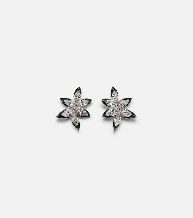 18kt white gold earrings with diamonds | Kamyen