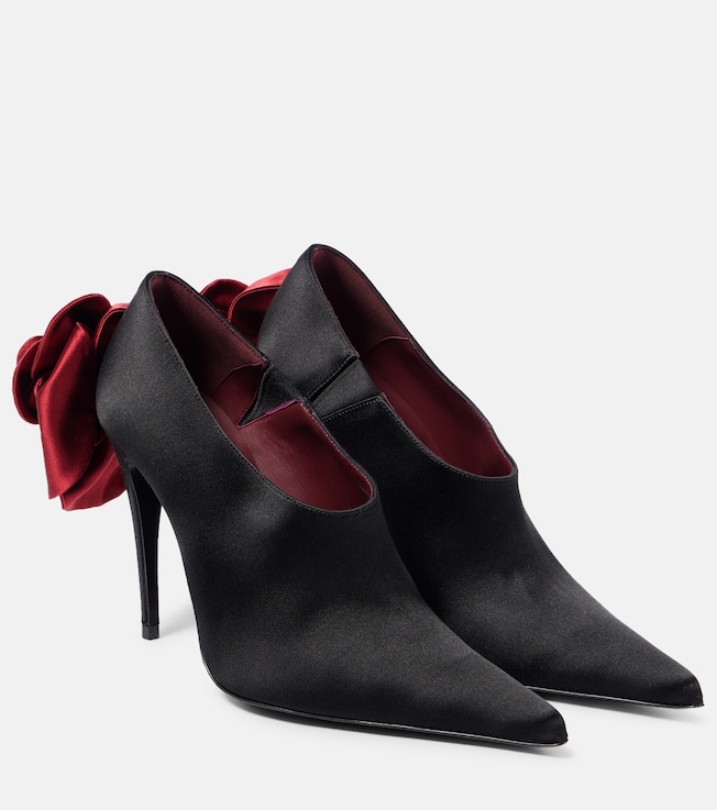 Floral-appliqué satin pumps | Magda Butrym