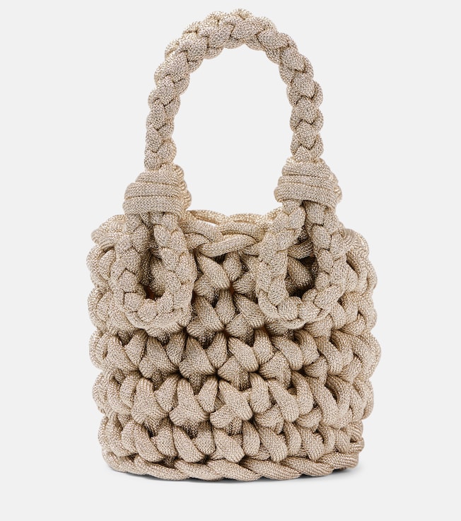 Mini lamé woven bucket bag | Johanna Ortiz