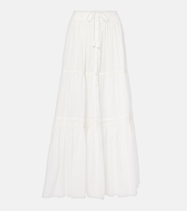 Tiered cotton maxi skirt | Poupette St Barth