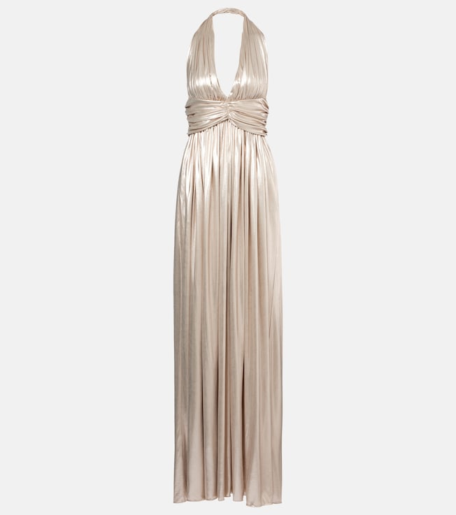 Halterneck open-back lamé jersey gown | Giambattista Valli