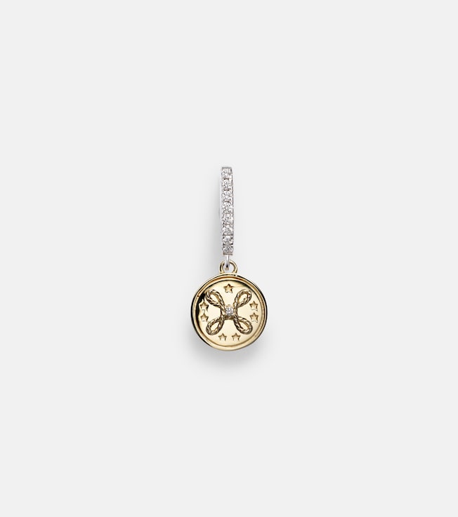 True Love Mini 18kt yellow and white gold single earring with diamonds | FoundRae