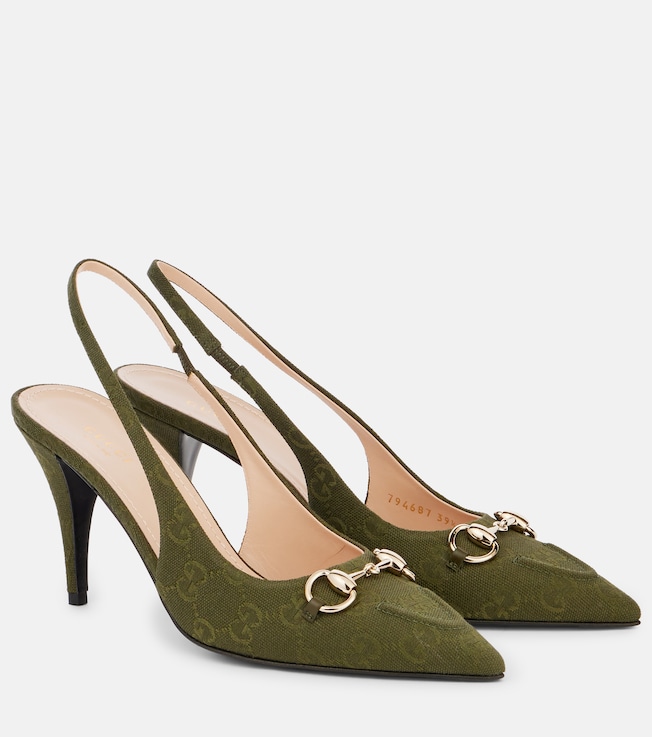 85 GG canvas slingback pumps | Gucci