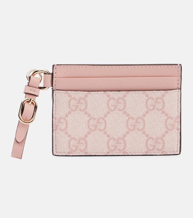 GG Emblem leather-trimmed card holder | Gucci