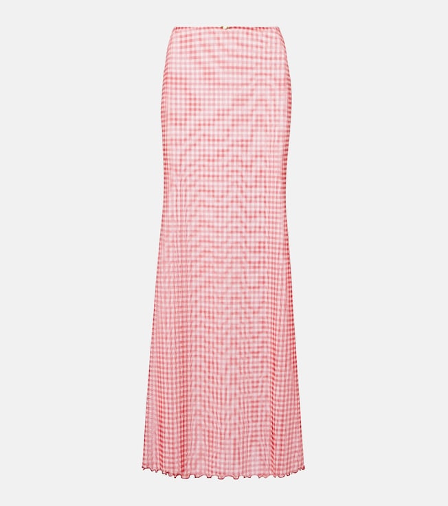 Solay gingham maxi skirt | Bananhot