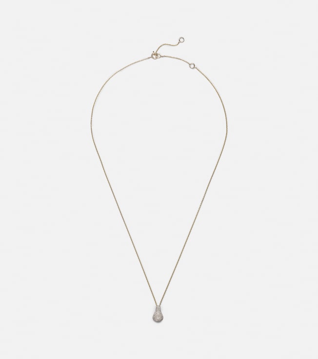 Droplet 14kt gold pendant necklace with diamonds | Stone and Strand