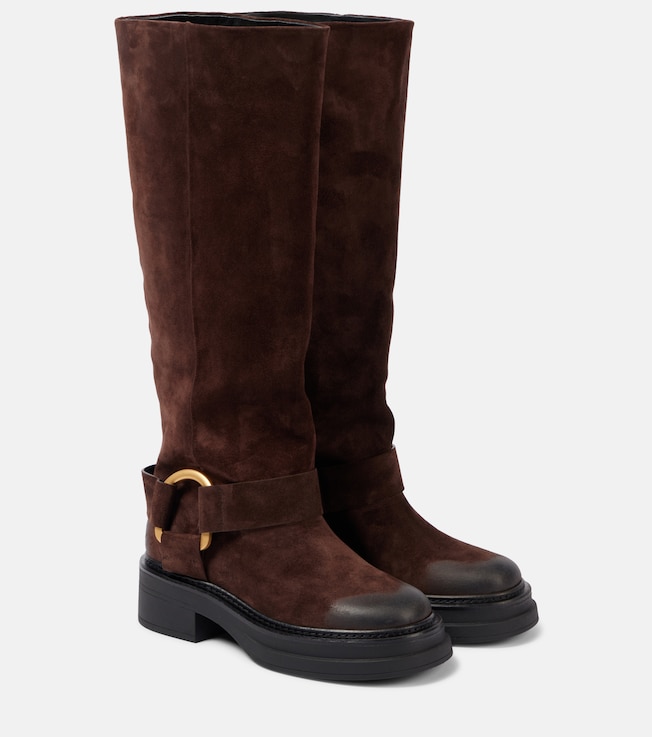 Suede Softness knee-high biker boots  | Dorothee Schumacher