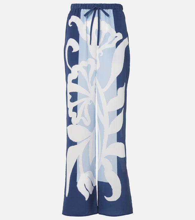 Sorrento printed silk satin wide-leg pants | SIR