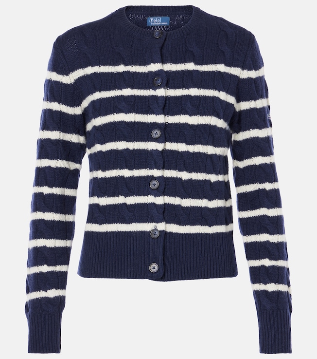 Striped wool and cashmere cardigan | Polo Ralph Lauren