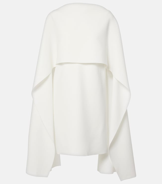 Bridal Kaiya caped crêpe minidress | Roksanda