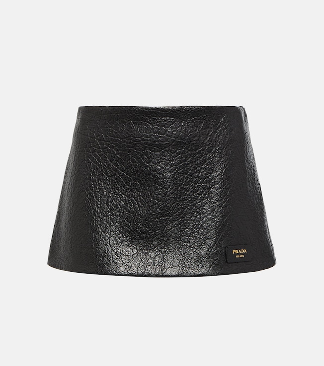 Low-rise leather miniskirt | Prada