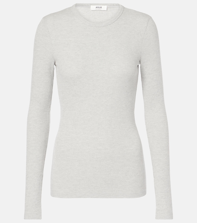 Delphi ribbed-knit jersey top | Agolde