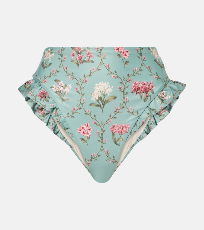 Jengibre floral ruffled bikini bottoms | Agua by Agua Bendita