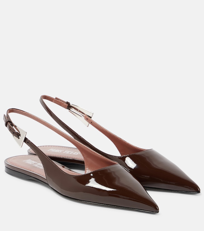 Jessica 10 patent leather slingback flats | Paris Texas