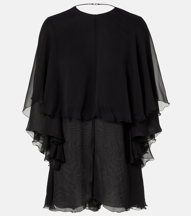Open-back silk crêpe muslin romper | Saint Laurent