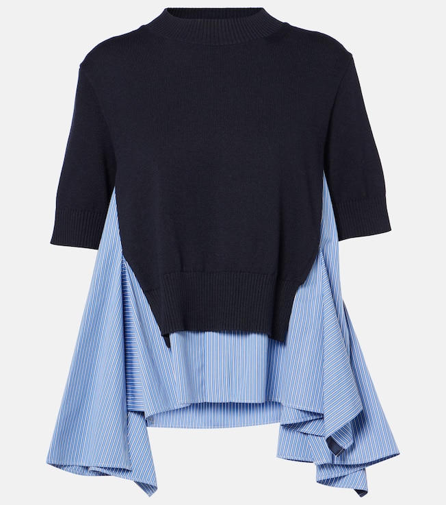 Cotton-blend poplin cardigan | Sacai