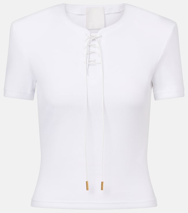 4G lace-up cotton-blend jersey T-shirt | Givenchy