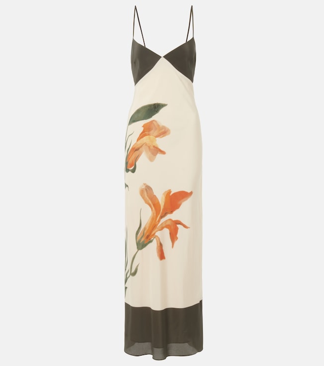 Constance floral silk crêpe de chine slip dress | SIR