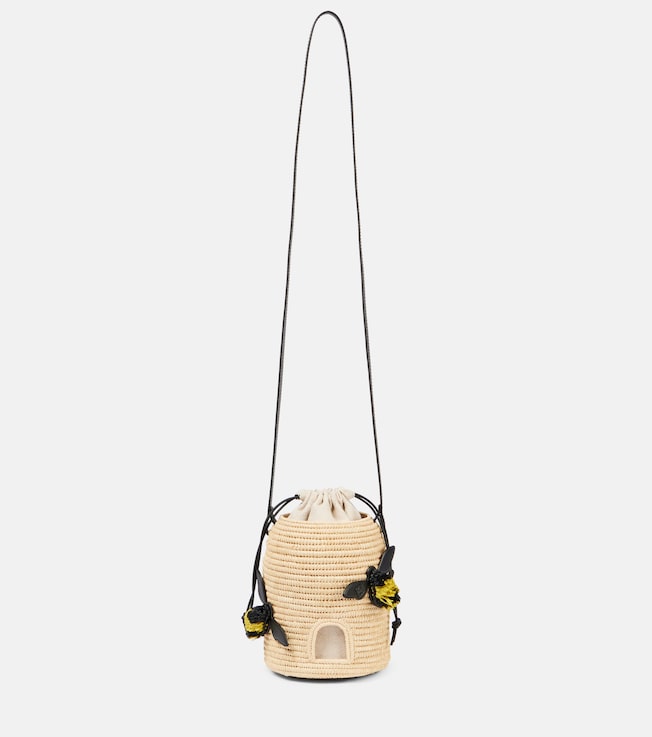 Paula's Ibiza Beehive raffia crossbody bag | Loewe