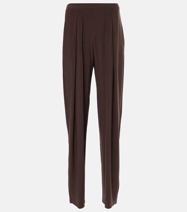 Pleated high-rise tapered pants | Norma Kamali