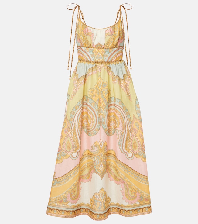 Maxine Picnic paisley linen bustier dress | Zimmermann