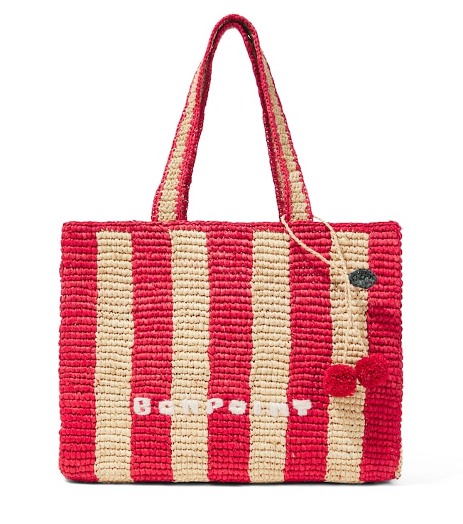 Esma striped raffia tote bag | Bonpoint