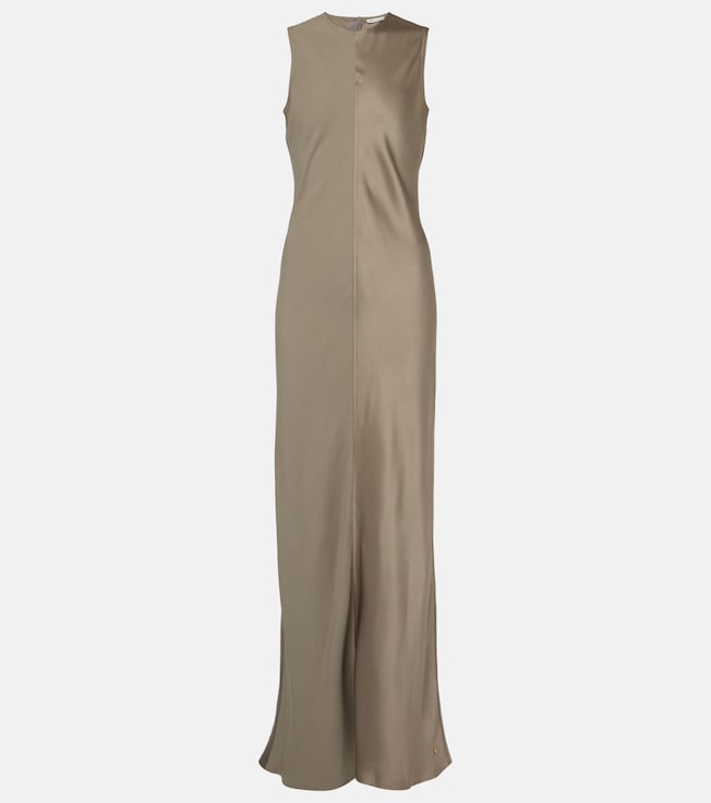 Paneled satin maxi dress | Ami Paris