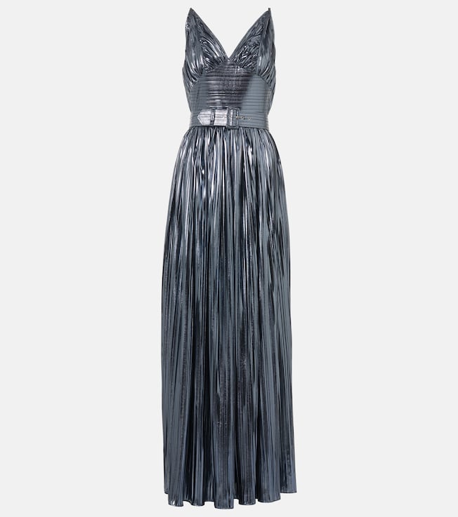 Pleated belted lamé gown | Rodarte