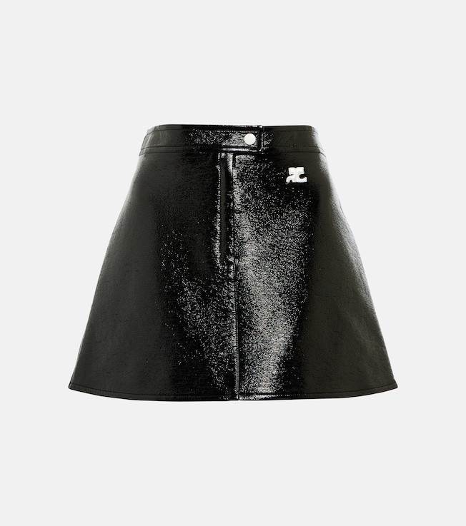 Logo A-line faux leather miniskirt | Courrèges