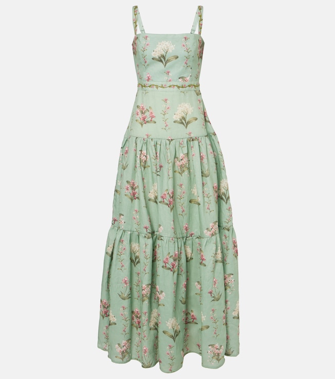 Lima floral linen maxi dress | Agua by Agua Bendita