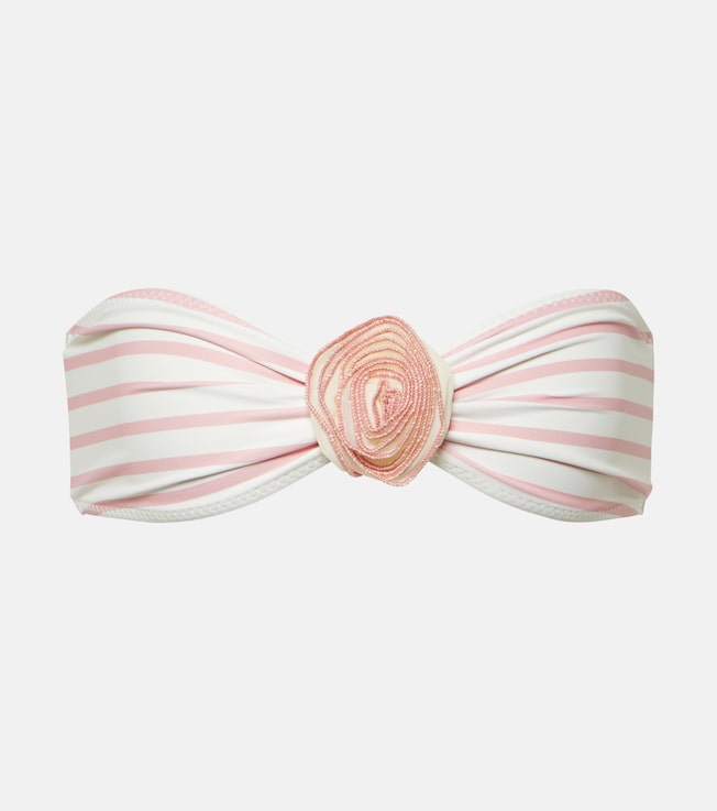 Rose floral-appliqué bandeau bikini top | Same