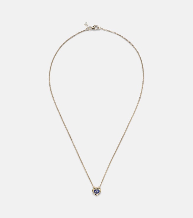 18kt gold necklace with blue sapphire | Octavia Elizabeth