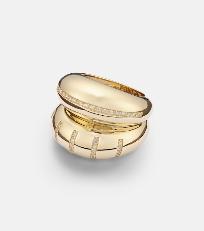 Apollonia 14kt yellow gold ring with diamonds | Lauren Rubinski