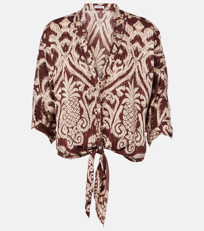 Azia printed cropped shirt | Poupette St Barth