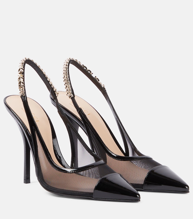 Signoria 105 mesh slingback pumps | Gucci