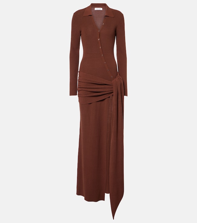 Saros draped cotton-blend maxi dress | Aya Muse