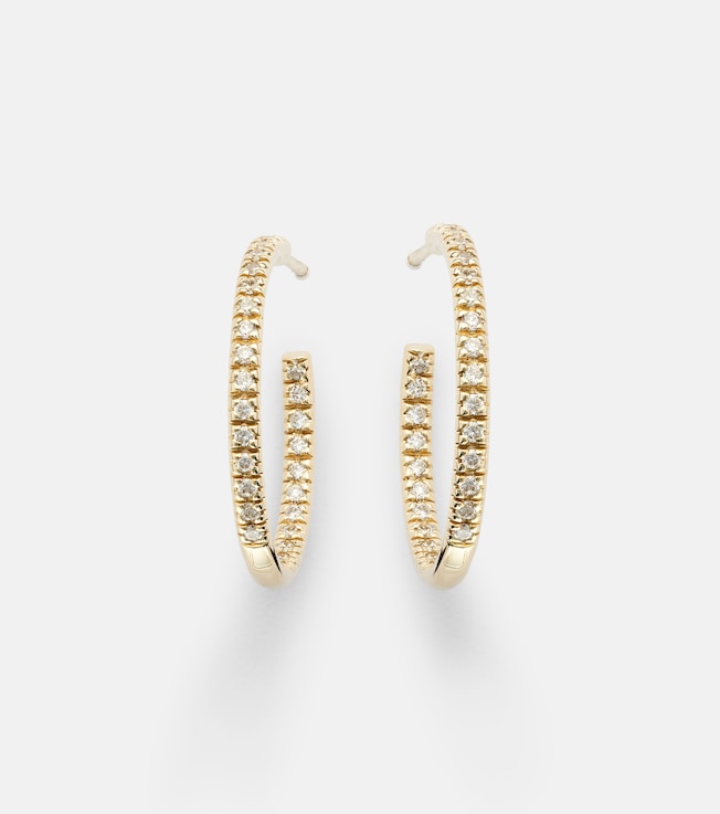 14kt gold hoop earrings with diamonds | Sydney Evan