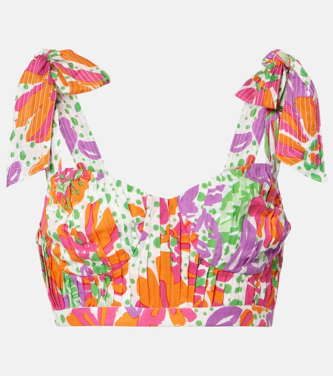 Carla printed halterneck crop top | Poupette St Barth