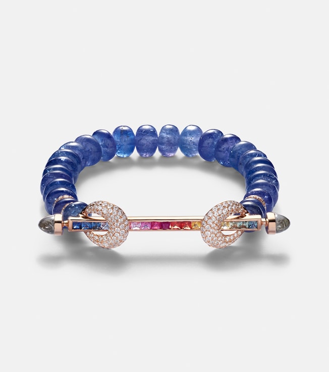 Chakra 18kt rose gold bracelets with gemstones | Ananya