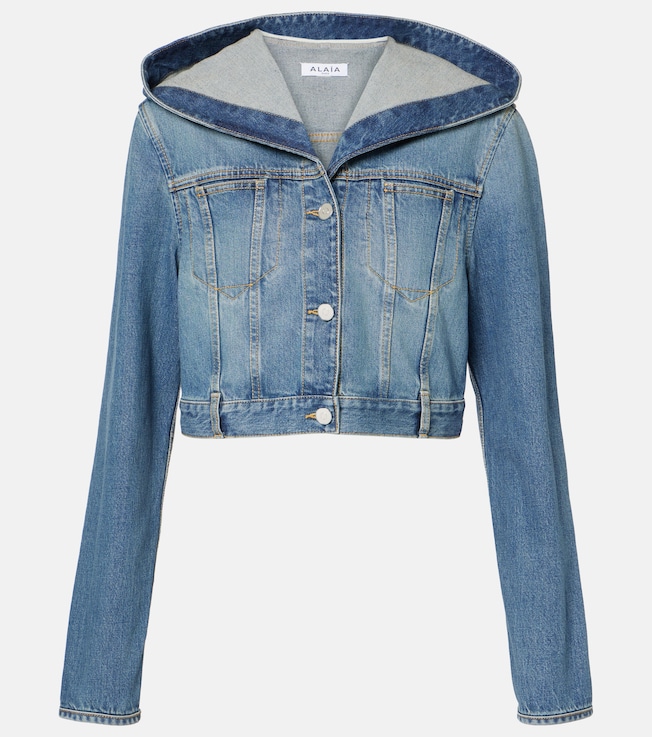 Cropped hooded denim jacket | Alaïa