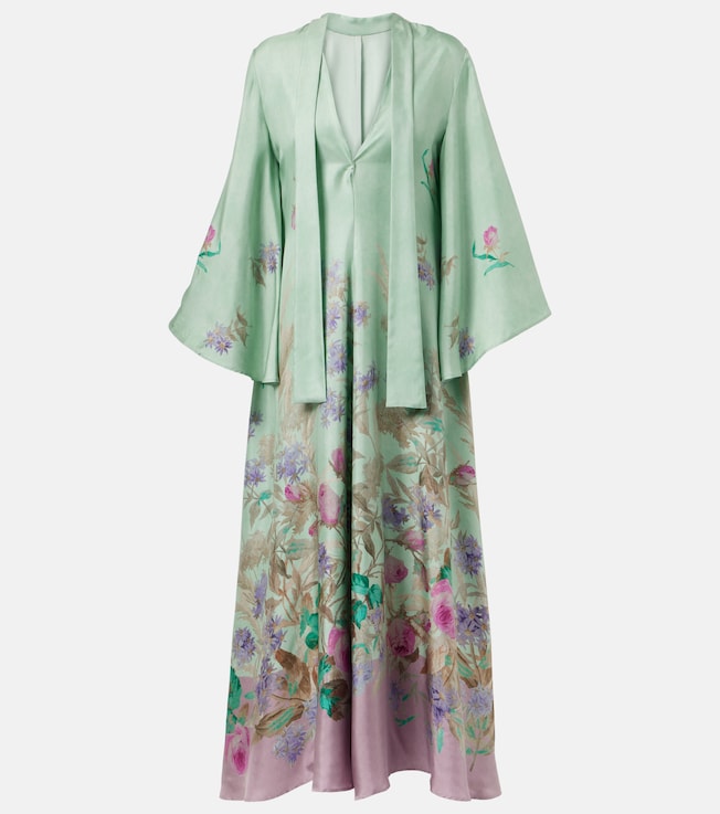 Magnifico floral silk twill maxi dress | La DoubleJ