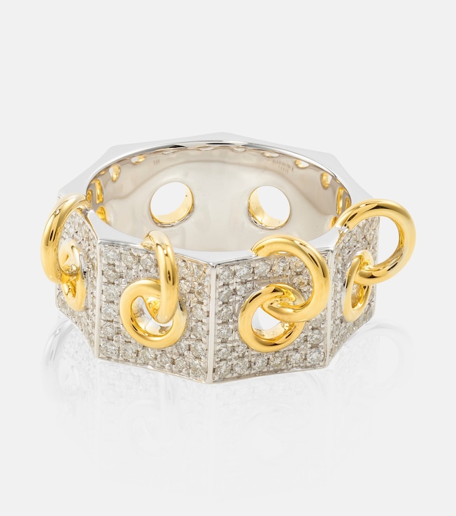 Eyet 14kt yellow and white gold ring with diamonds | Rainbow K
