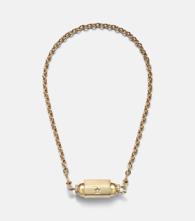 Jumbo 18kt gold pendant necklace with diamonds | Marie Lichtenberg