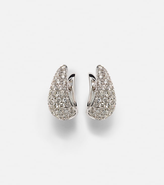 Claw 18kt white gold earrings with diamonds | Anita Ko