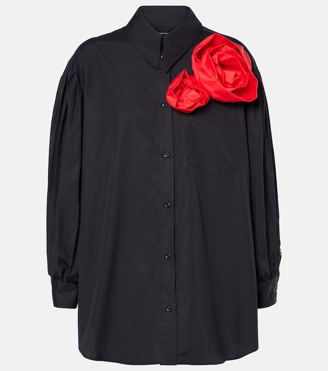 Floral-appliqué cotton shirt | Simone Rocha