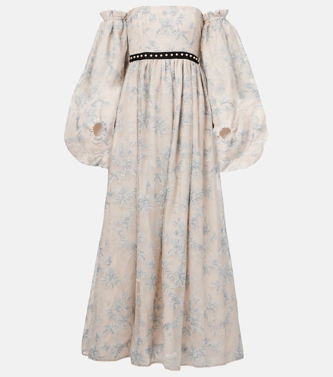 Alheli balloon-sleeve floral maxi dress | Agua by Agua Bendita