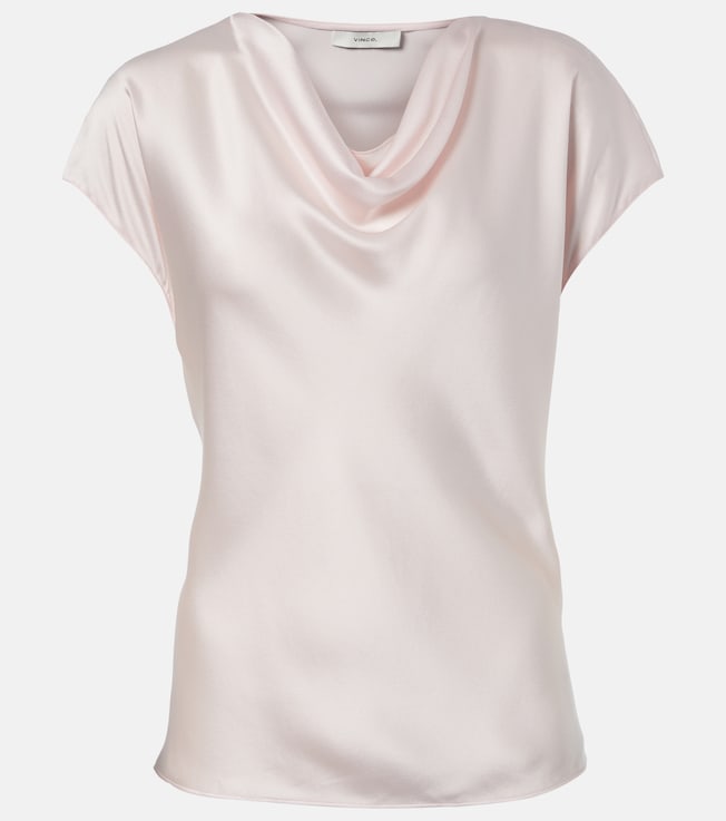  Draped silk satin top | Vince