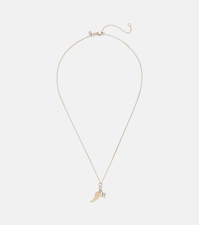 Wing and Starburst 14kt gold necklace with diamonds | Sydney Evan