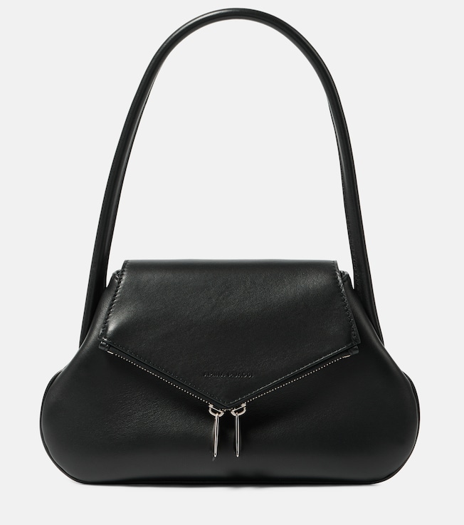 Gemini Flat leather shoulder bag | Amina Muaddi