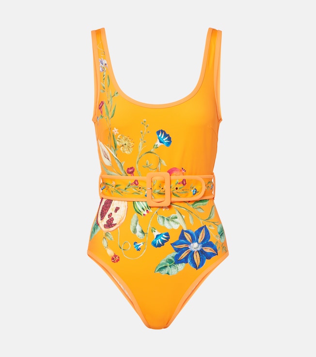Flores printed belted swimsuit | Alémais